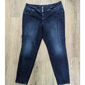 Maurices Women's Plus Size High Rise Dark Wash Skinny Stretch Jeans Size 22W Reg